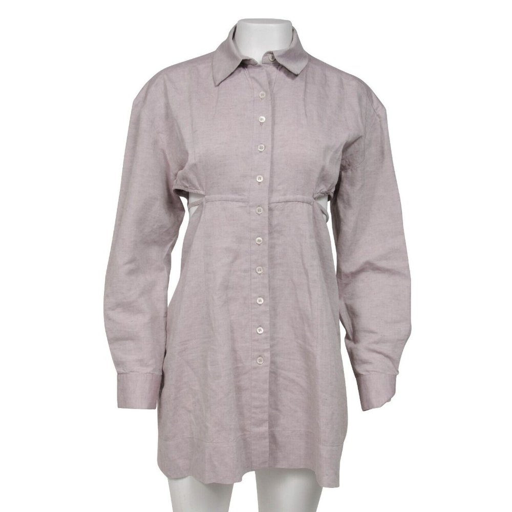 Jacquemus Womens l'annee 97 Runway Shirt Dress Size 42 Lilac Purple Linen